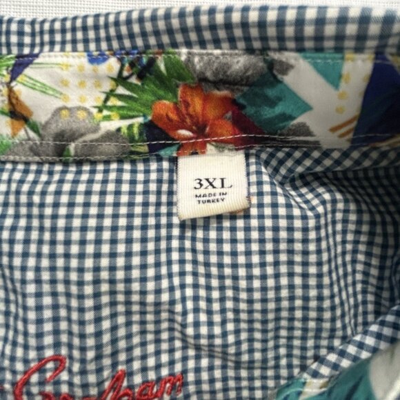 Robert Graham Short Sleeve Check, Cars, Booze, Cigar Button Down Men's Sz 3XL - Picture 8 of 11